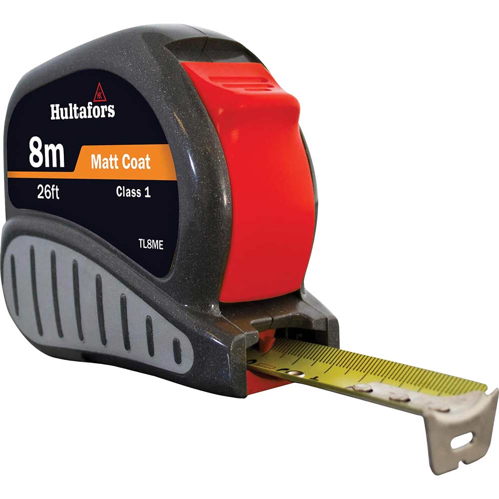 Image of Hultafors TL Tri Lok Pocket Tape Measure Imperial & Metric 26ft / 8m 25mm