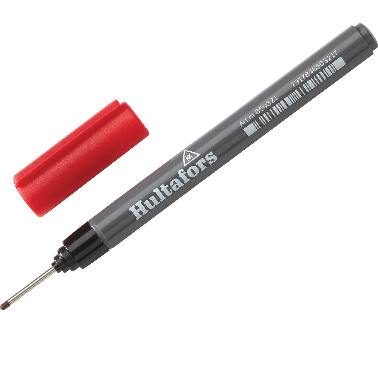 Image of Hultafors Deep Hole Permanent Marker Pen RED Pack of 1