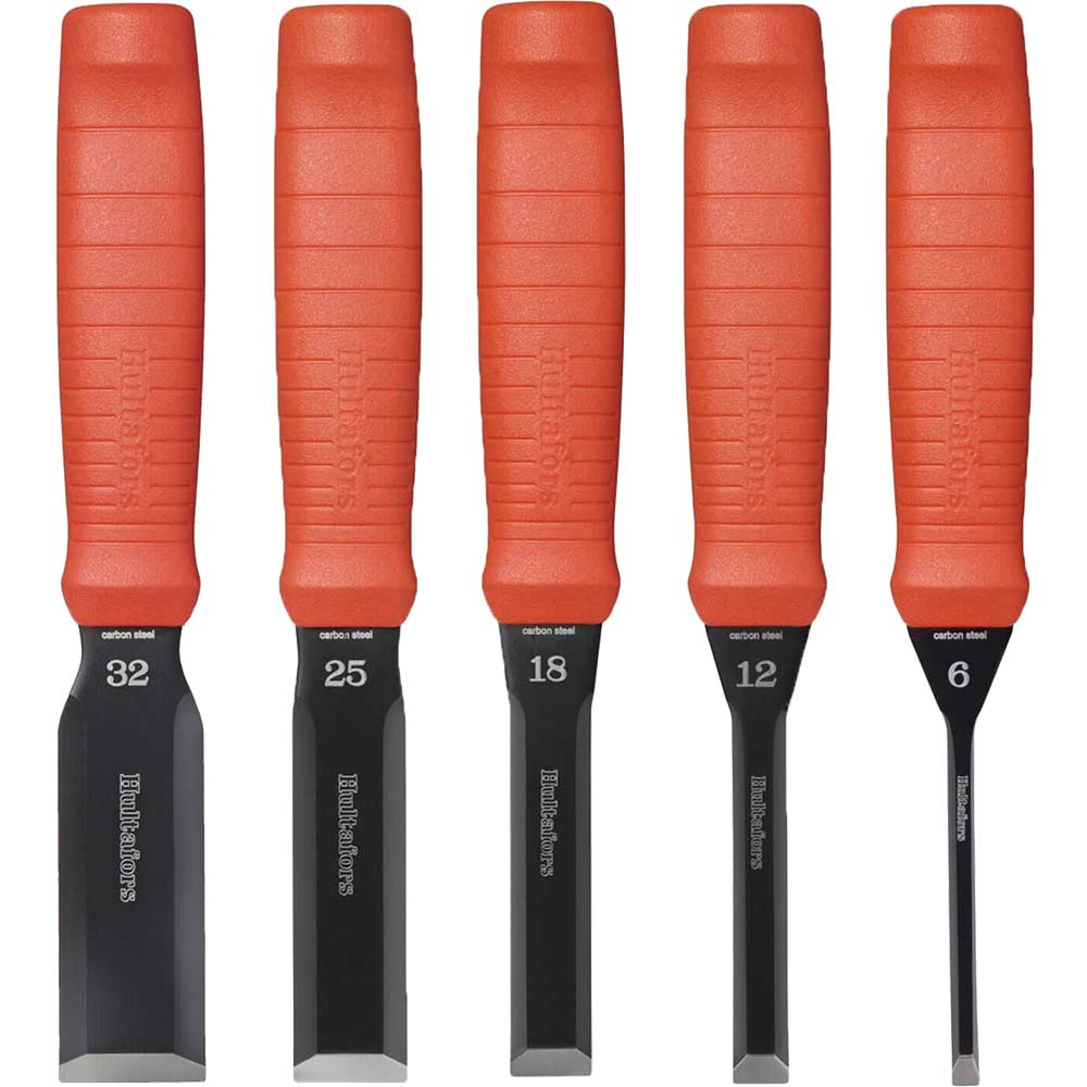 Image of Hultafors 5 Piece Scandinavian Bevel Edge Butt Wood Chisel Set