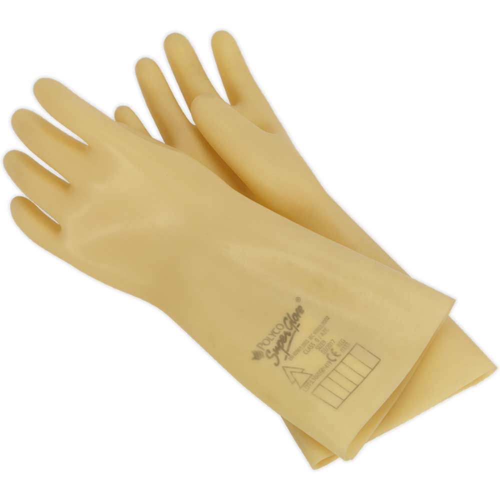Sealey High Voltage Electricians Safety Gloves Yellow One Size