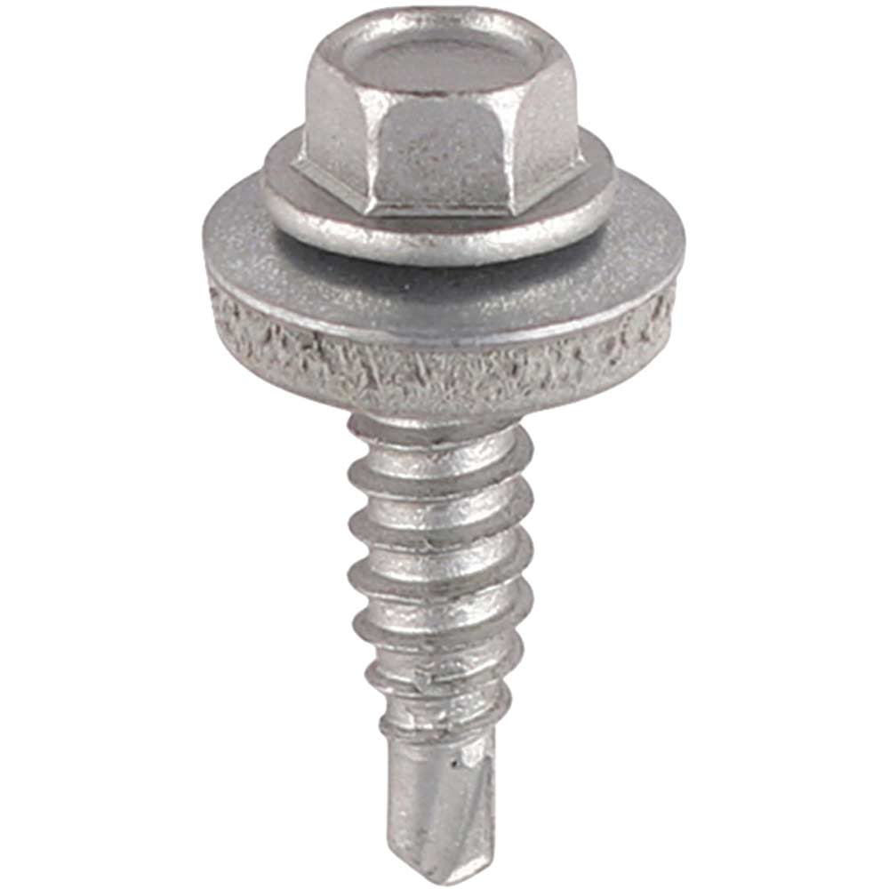 Hex Head Self Drilling Stitching Steel Screws 6.3mm 25mm Pack of 100
