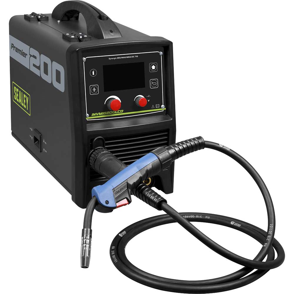 Image of Sealey INVMIG200LCD 200Amp MIG, TIG and MMA Inverter Welder 240v