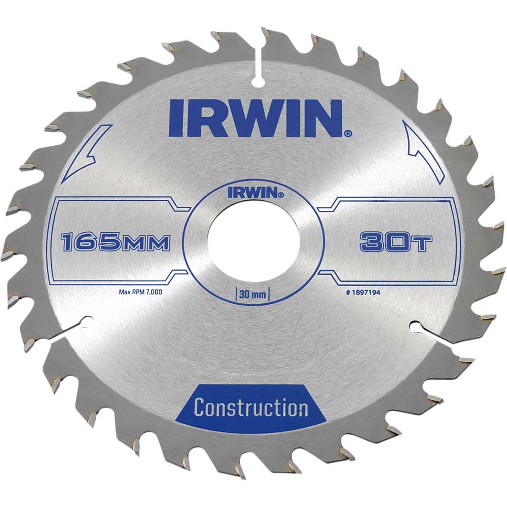 Photos - Cutting Disc IRWIN ATB Construction Circular Saw Blade 165mm 30T 30mm IRW1897194 