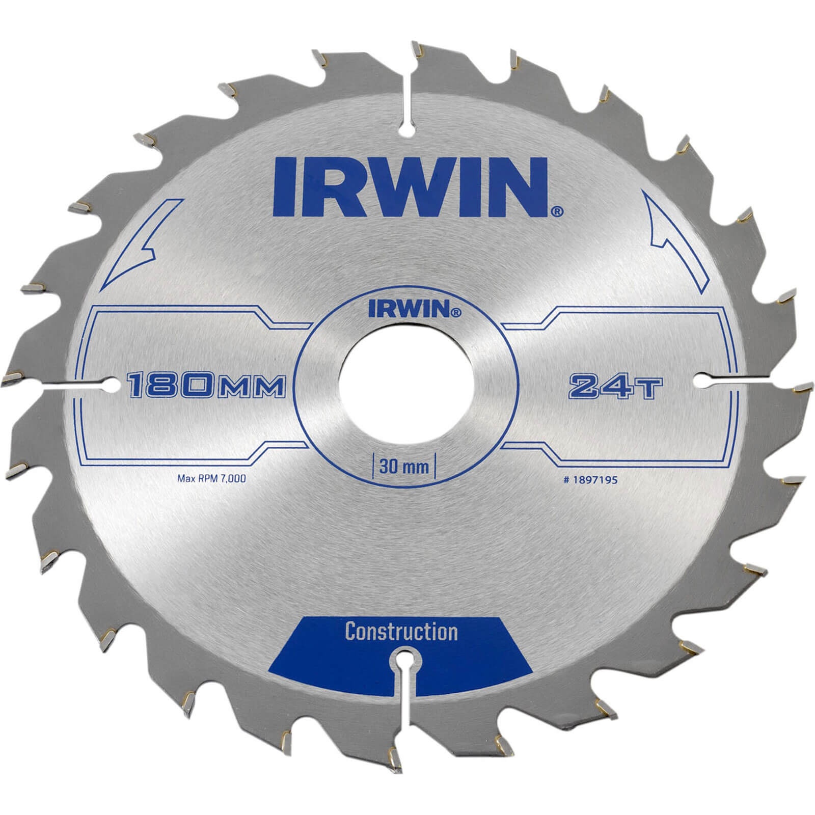 Image of Irwin ATB Construction Circular Saw Blade 180mm 24T 30mm