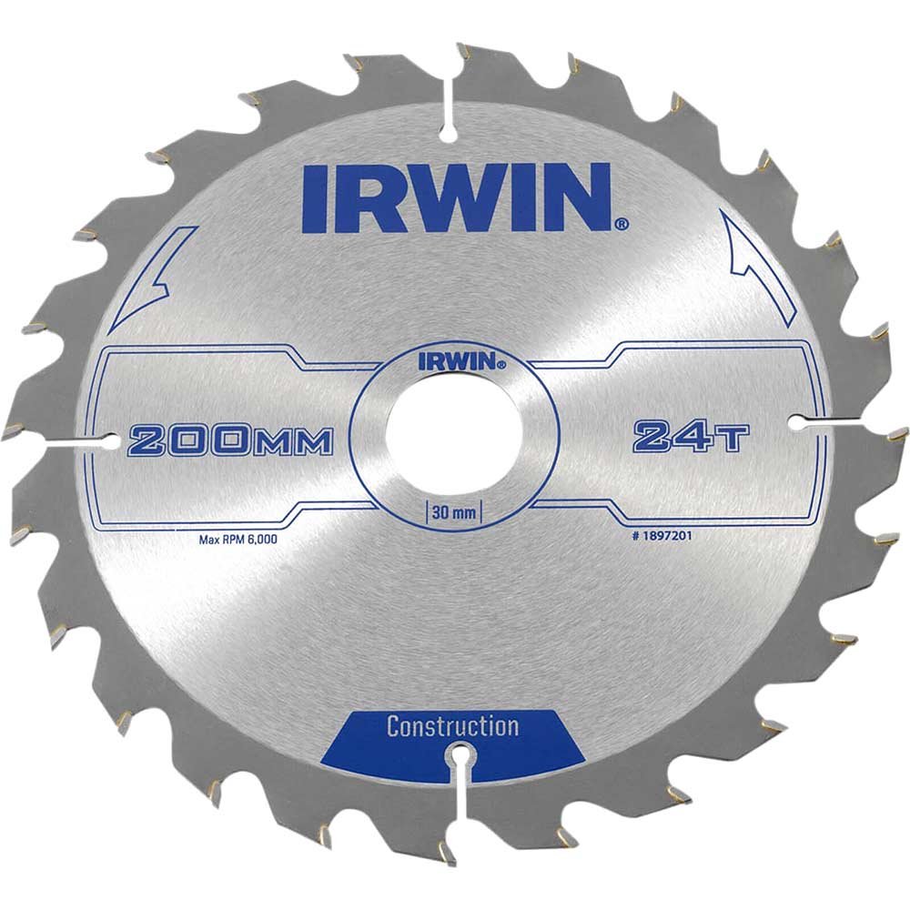 Irwin ATB Construction Circular Saw Blade 200mm 24T 30mm