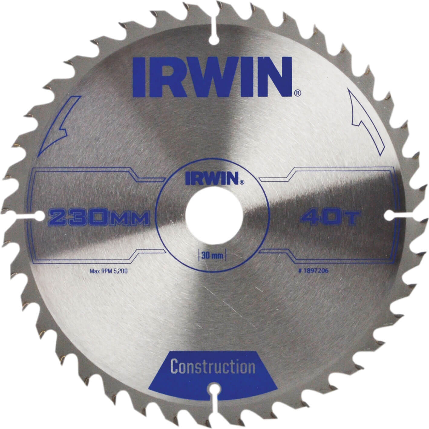 Image of Irwin ATB Construction Circular Saw Blade 230mm 40T 30mm