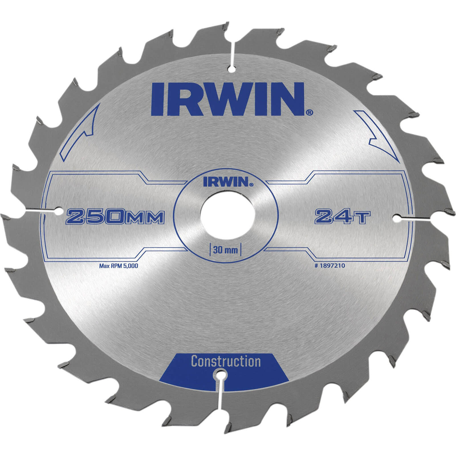 Photos - Power Tool Accessory IRWIN ATB Construction Circular Saw Blade 250mm 24T 30mm IRW1897210 