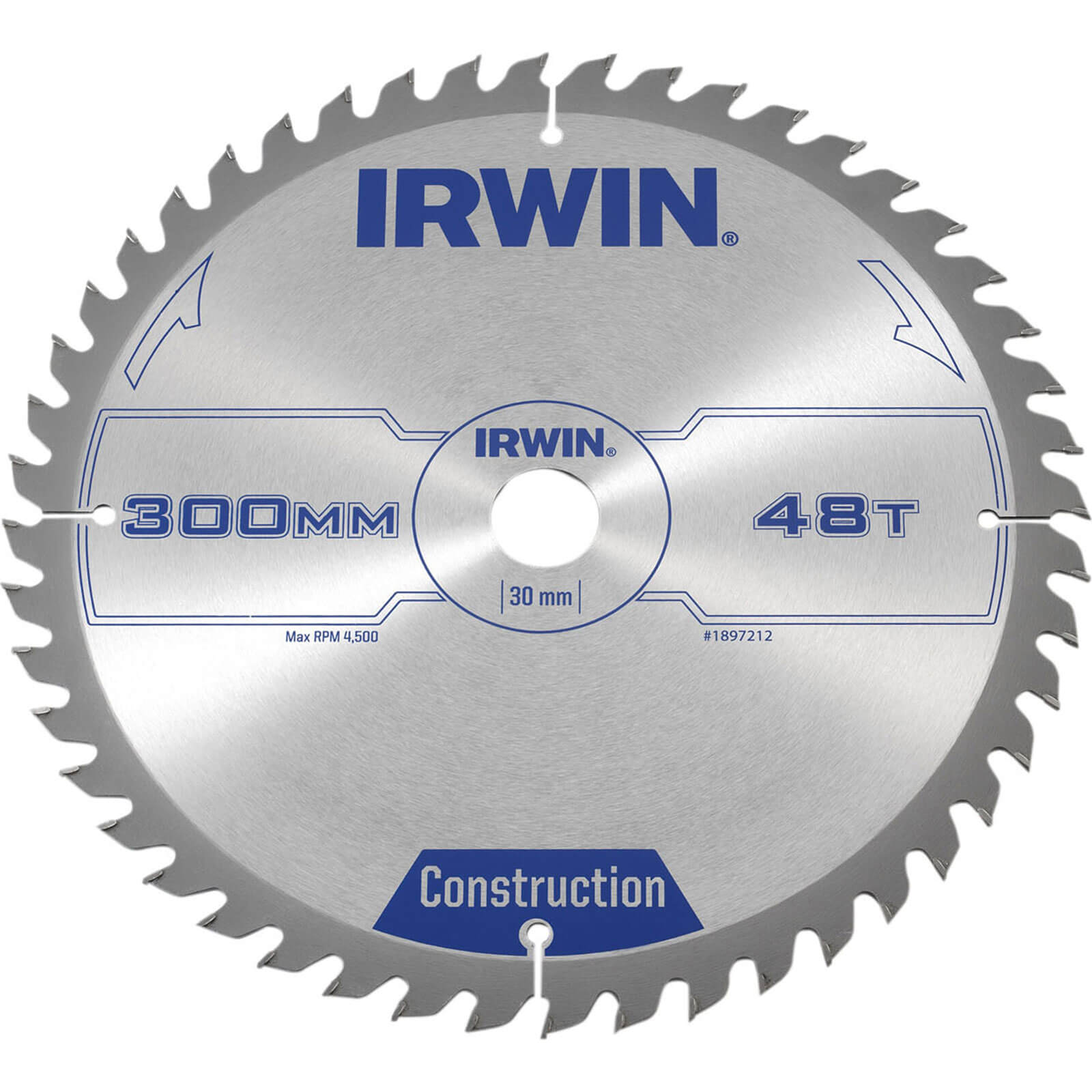 Image of Irwin ATB Construction Circular Saw Blade 300mm 48T 30mm