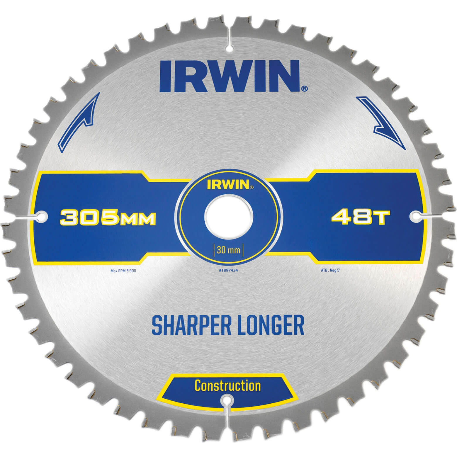 Image of Irwin ATB Ultra Construction Circular Saw Blade 305mm 48T 30mm