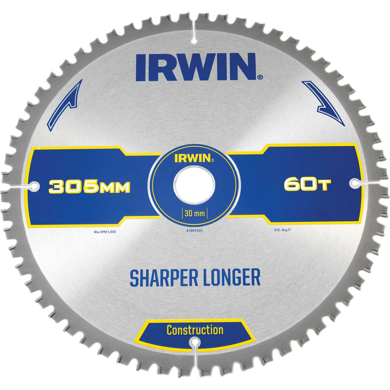 Image of Irwin ATB Ultra Construction Circular Saw Blade 305mm 60T 30mm