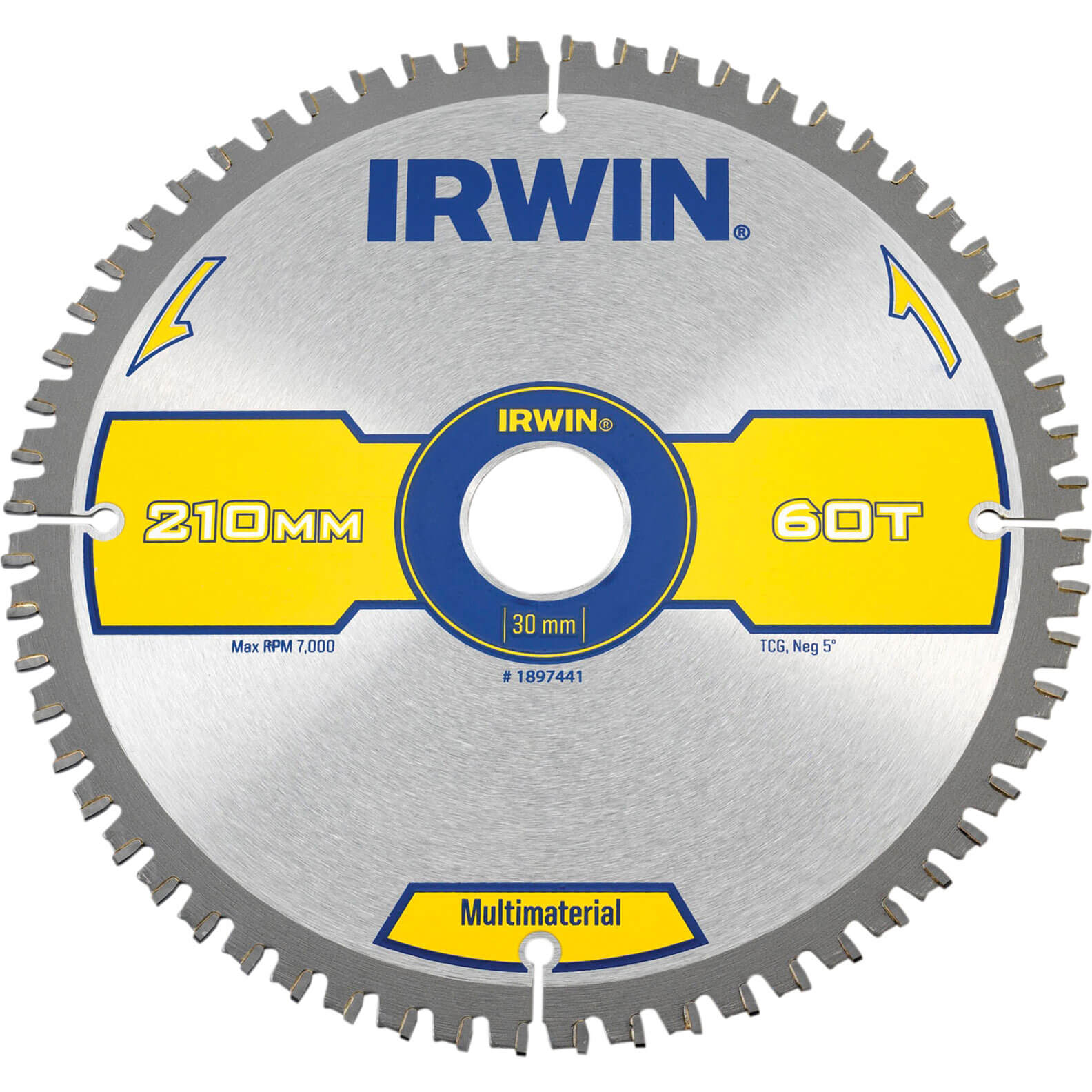 Photos - Power Tool Accessory IRWIN Multi Material Circular Saw Blade 210mm 60T 30mm IRW1897441 