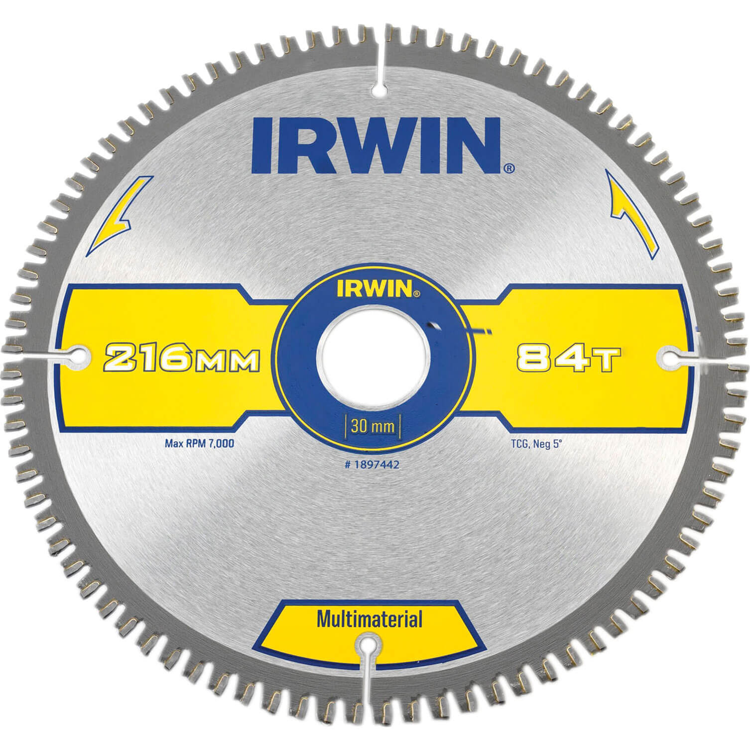 Image of Irwin Multi Material Circular Saw Blade 216mm 84T 30mm