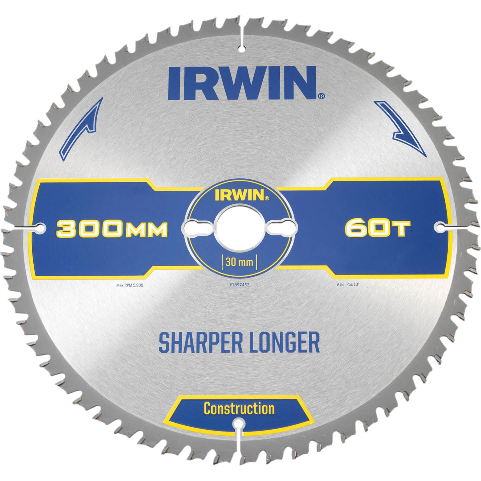 Image of Irwin ATB Ultra Construction Circular Saw Blade 300mm 60T 30mm