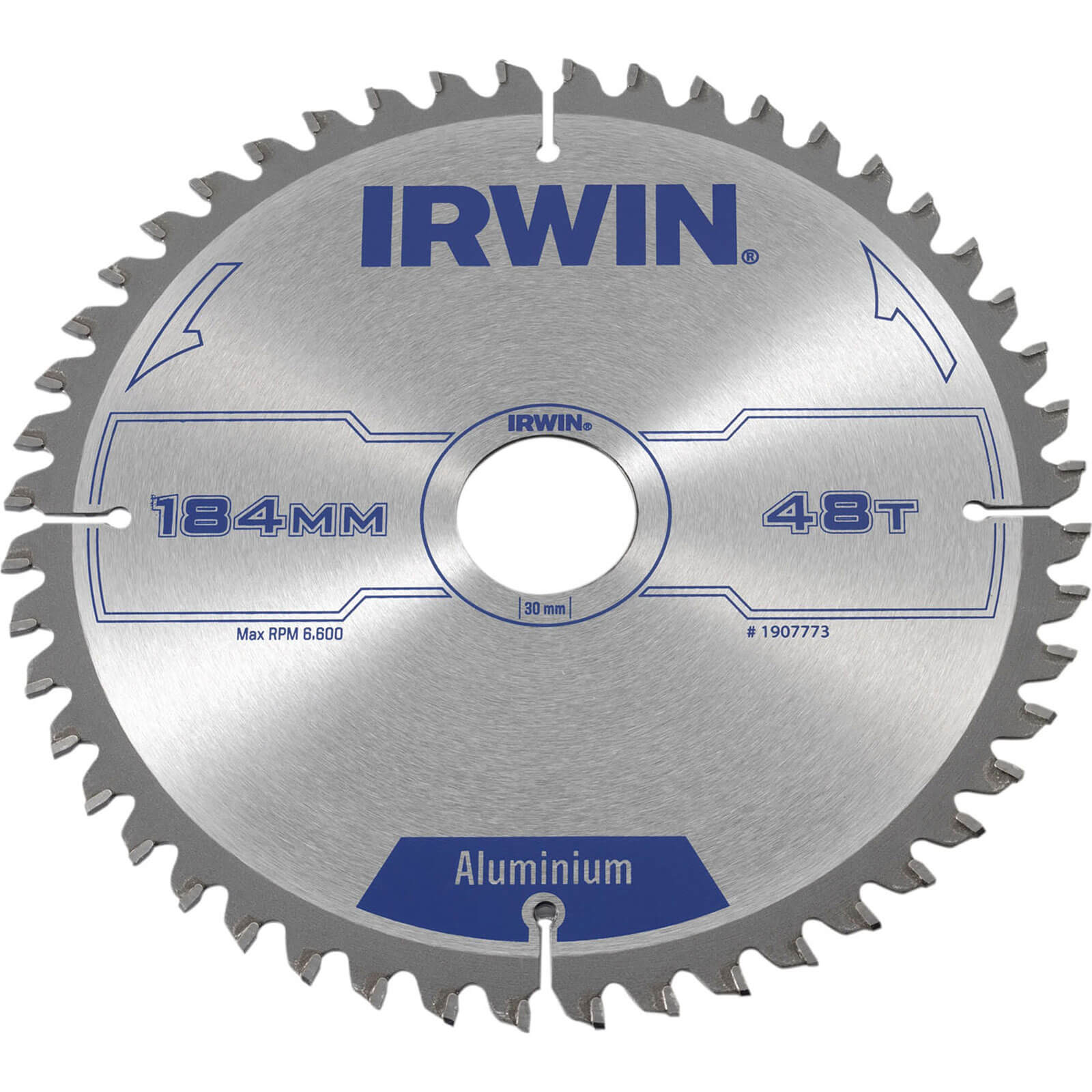 Image of Irwin Aluminium Non-Ferrous Metal Saw Blade 184mm 48T 30mm