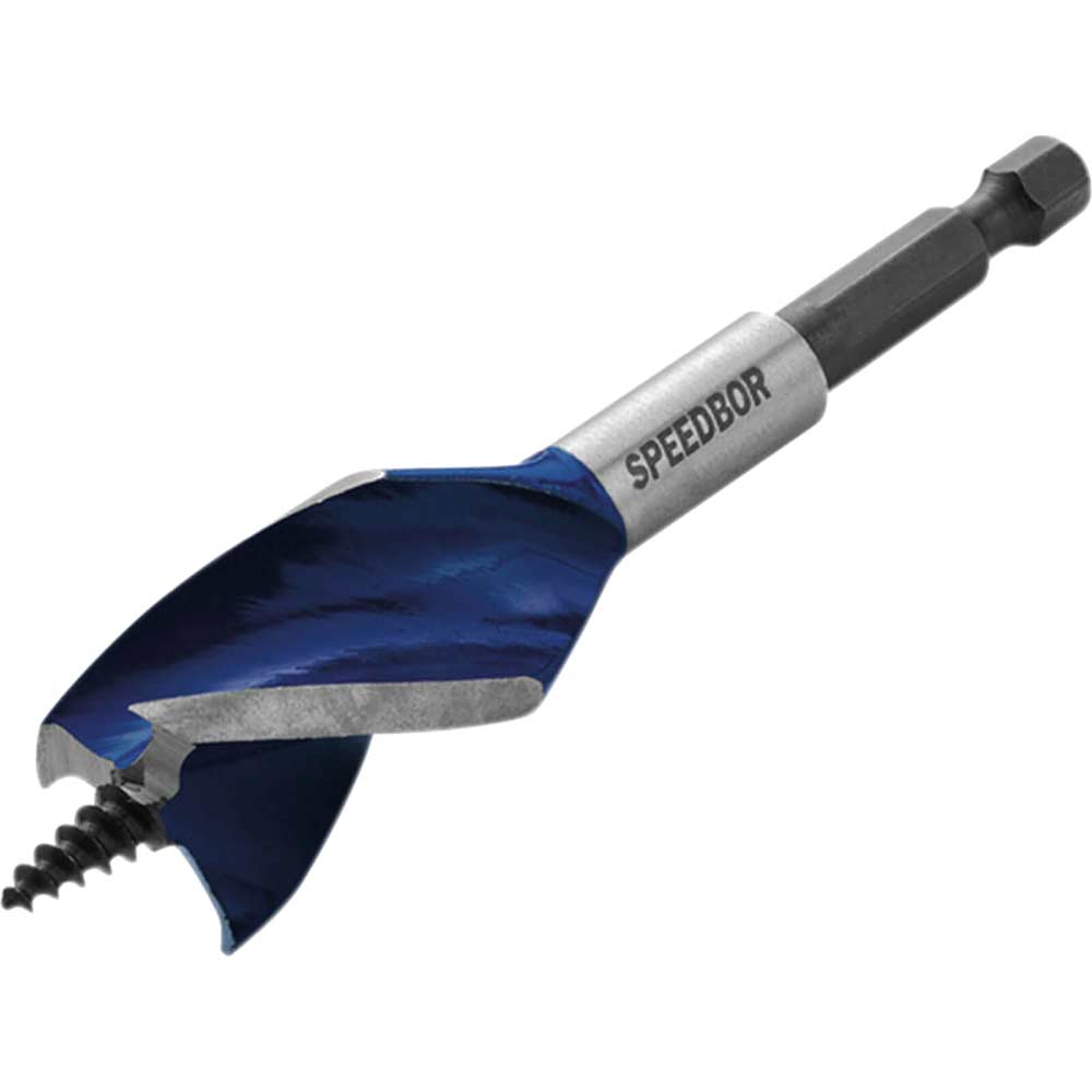 Image of Irwin 6X Blue Groove Stubby Wood Drill Bit 14mm 100mm