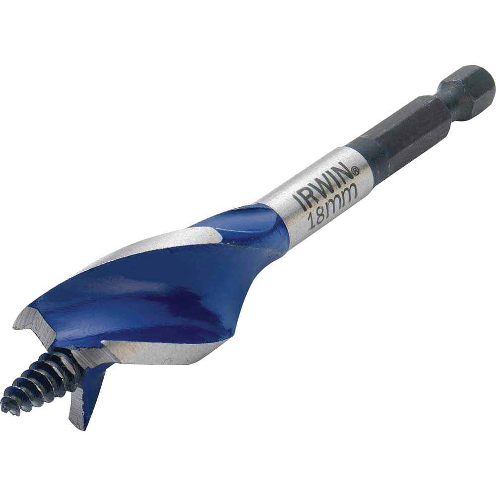 Image of Irwin 6X Blue Groove Stubby Wood Drill Bit 18mm 100mm