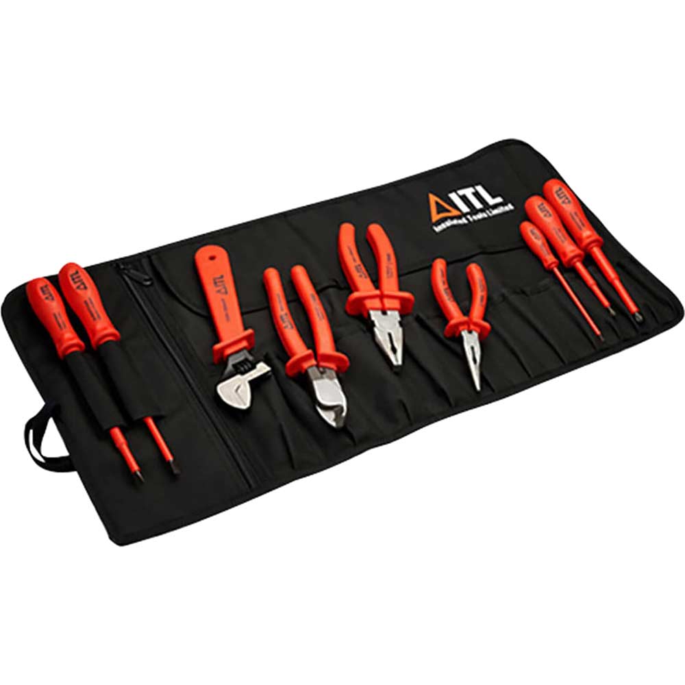 ITL 9 Piece Electricians Insulated General Purpose Tool Kit in Roll