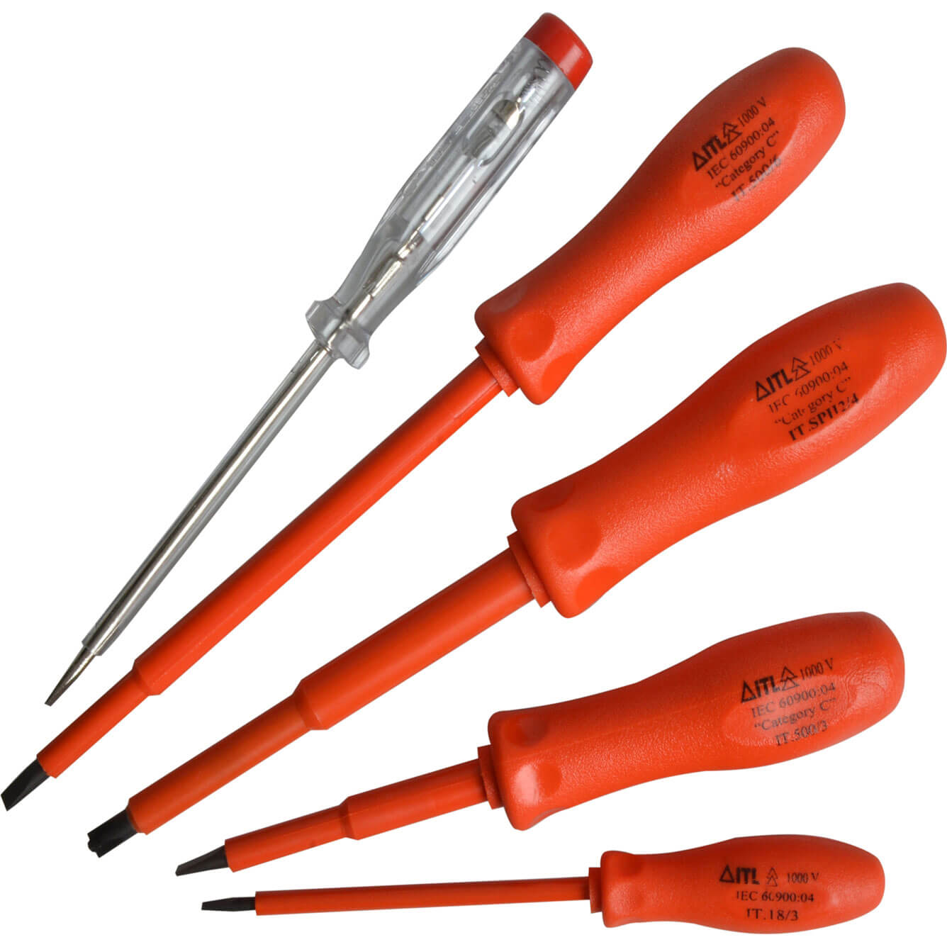 Image of ITL 5 Piece Insulated Screwdriver Set with Circuit Tester