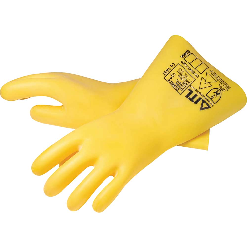 ITL Insulated Class 0 Insulated Rubber Electrical Safety Gauntlets Yellow XL Pack of 1