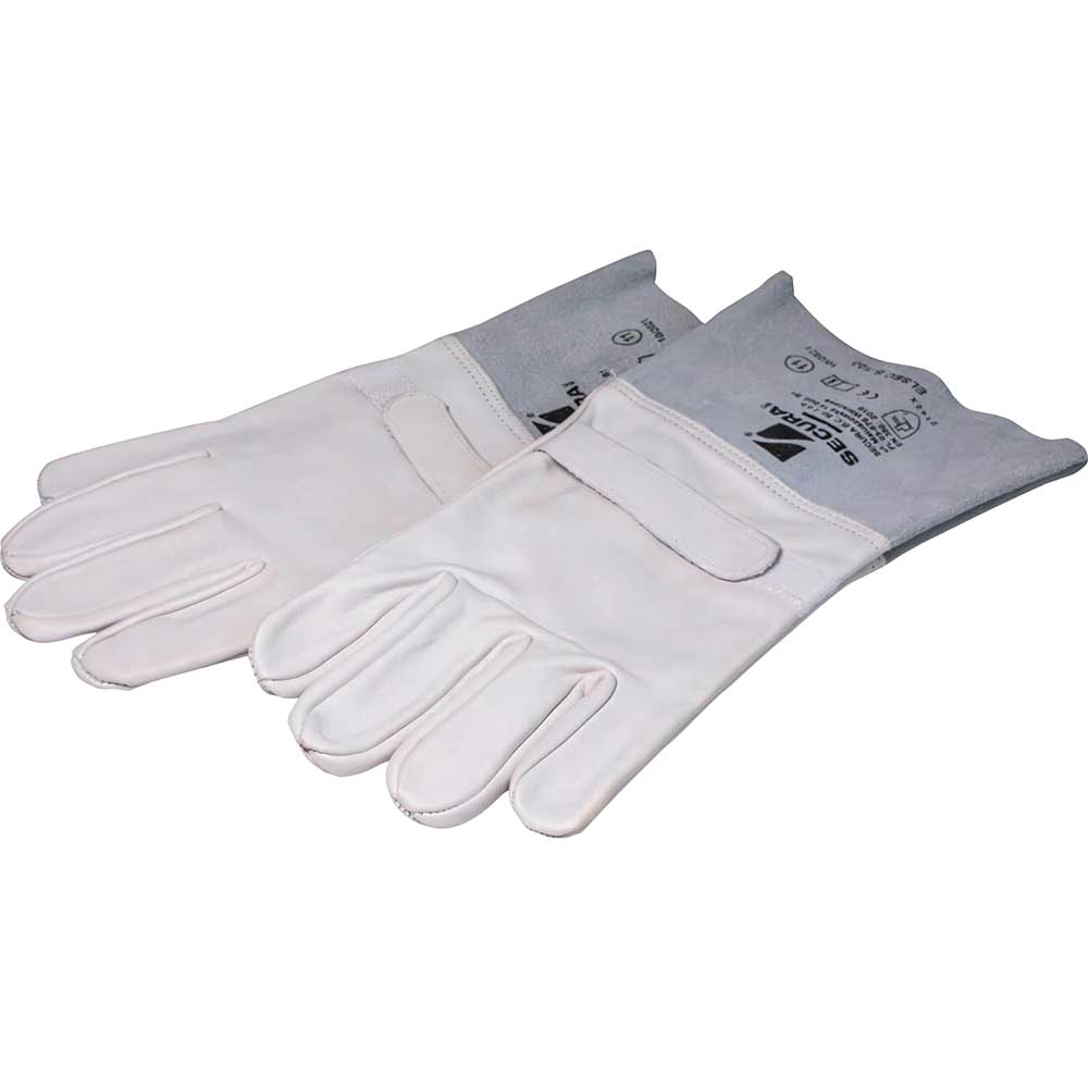 ITL Leather Protector Over Gloves for Rubber Gauntlets Grey / White XL Pack of 1