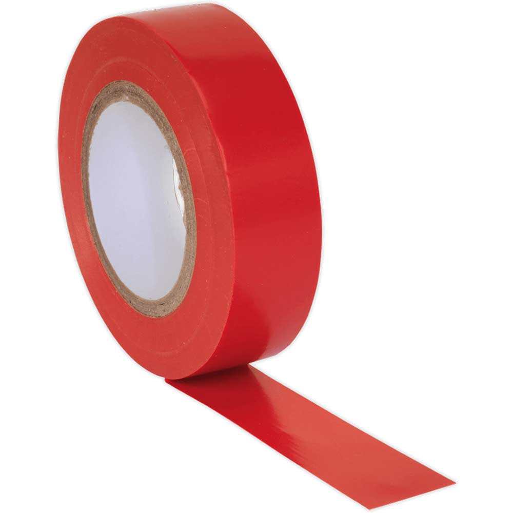 Sealey PVC Insulating Tape Pack Of 10 Red 19mm 20m in UK Specification