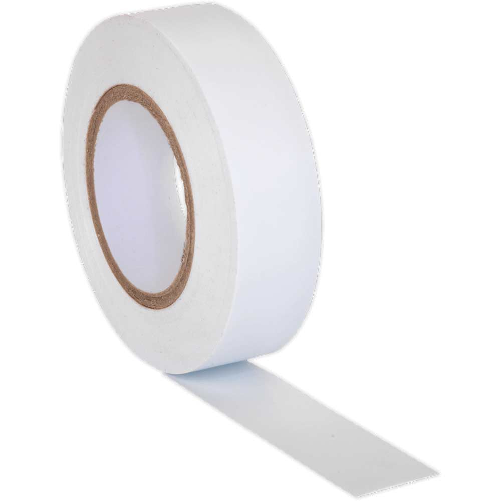 Sealey PVC Insulating Tape Pack Of 10 White 19mm 20m in UK Specification