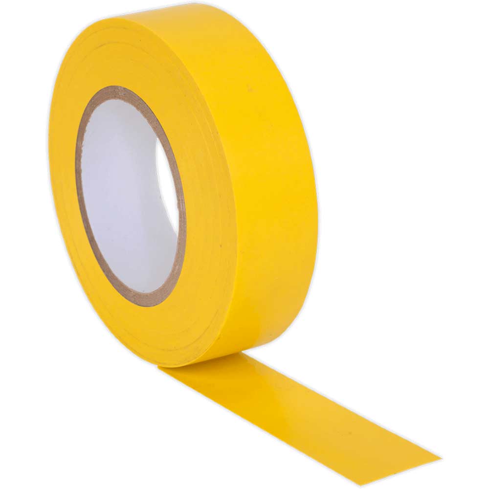 Sealey PVC Insulating Tape Pack Of 10 Yellow 19mm 20m in UK Specification