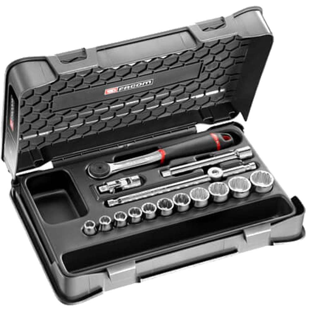 Facom J.161-2P12U 16 Piece 3/8" Drive Bi Hexagon Socket Set Imperial