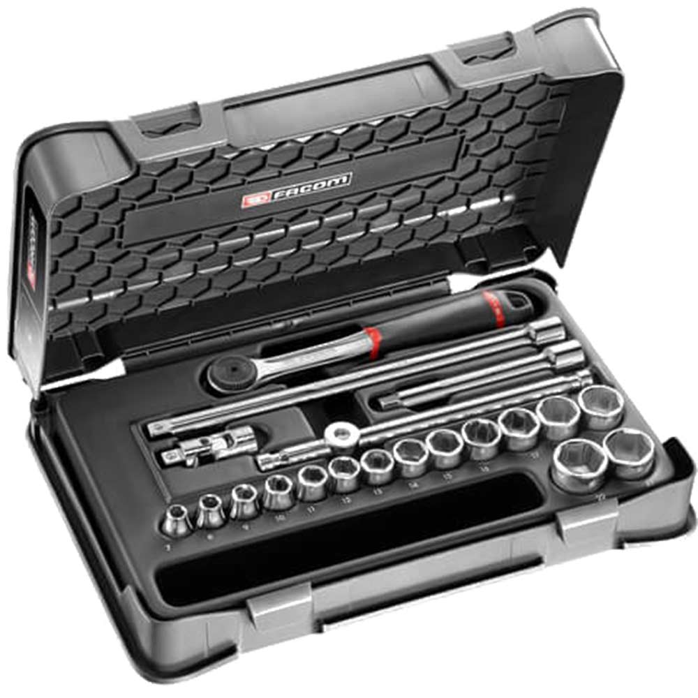 Facom J.161-3P6 20 Piece 3/8" Drive Hexagon Socket Set