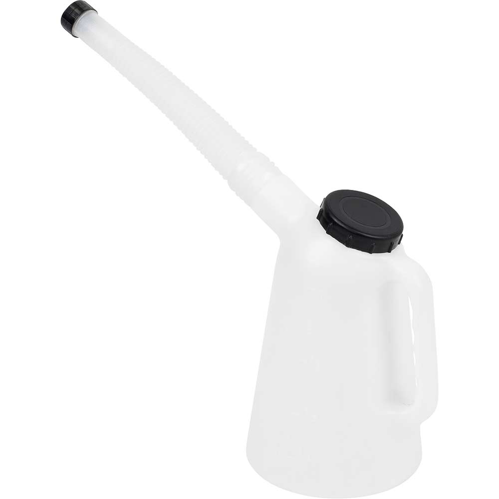 Sealey Black Lid Flexi-Spout Oil Container Jug 1l