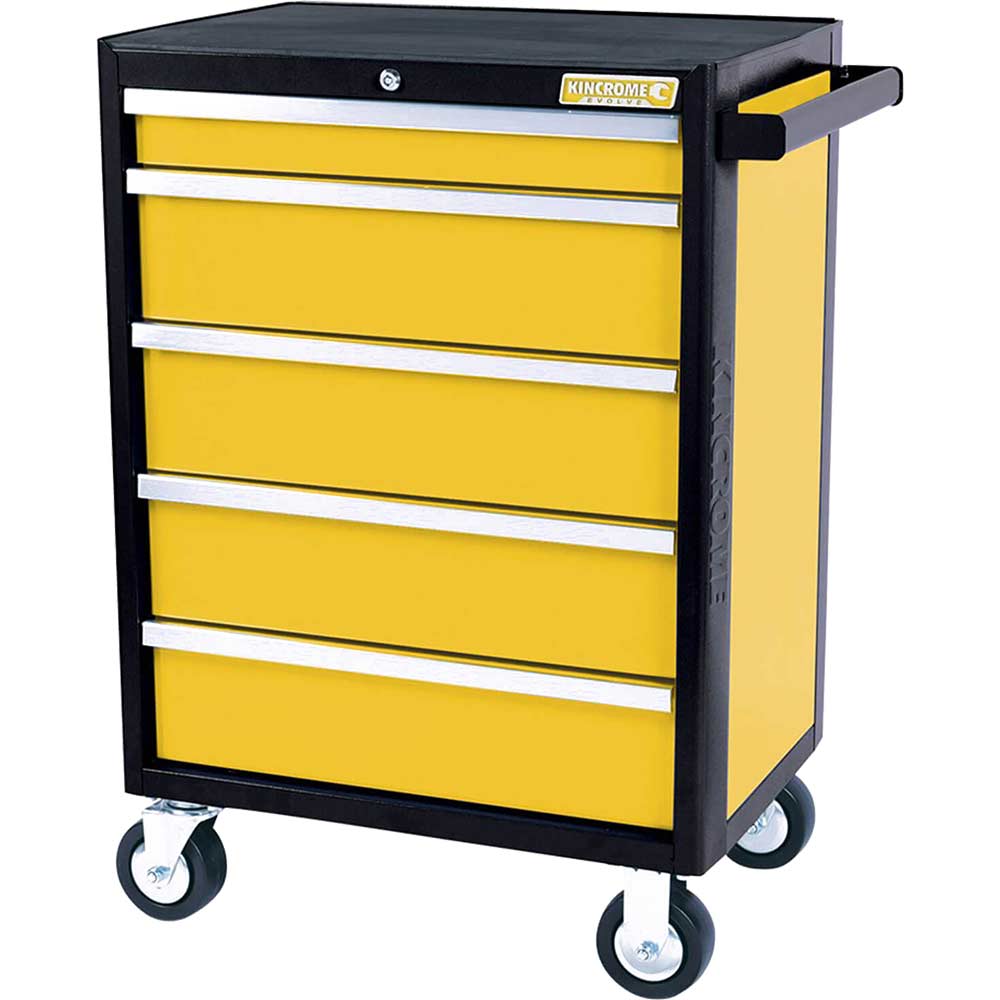 Image of Kincrome Evolve 5 Drawer Tool Roller Cabinet Yellow