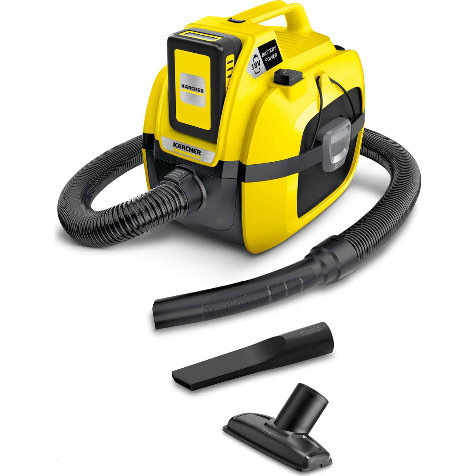 Karcher WD 1 18v Cordless Wet and Dry Vacuum Cleaner 7L 1 x 2.5ah Li-ion Charger No Case