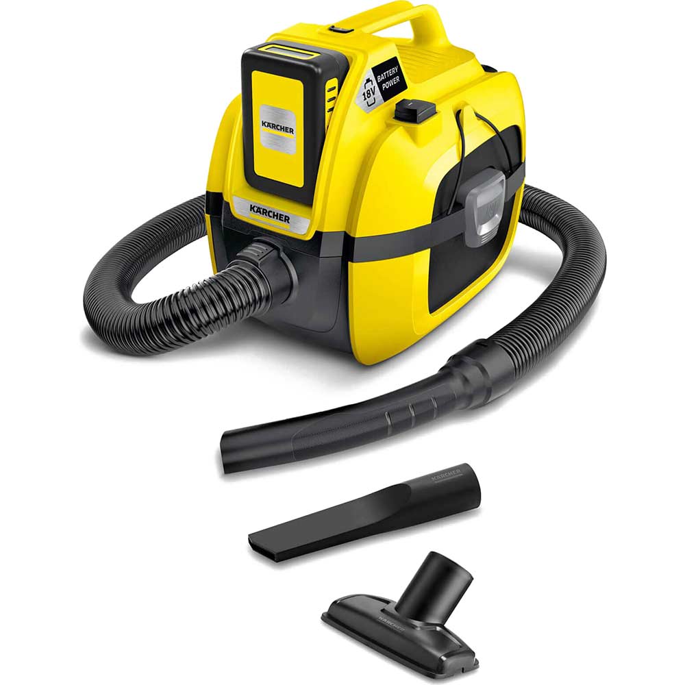 Image of Karcher WD 1 18v Cordless Wet and Dry Vacuum Cleaner 7L 1 x 2.5ah Li-ion Charger No Case