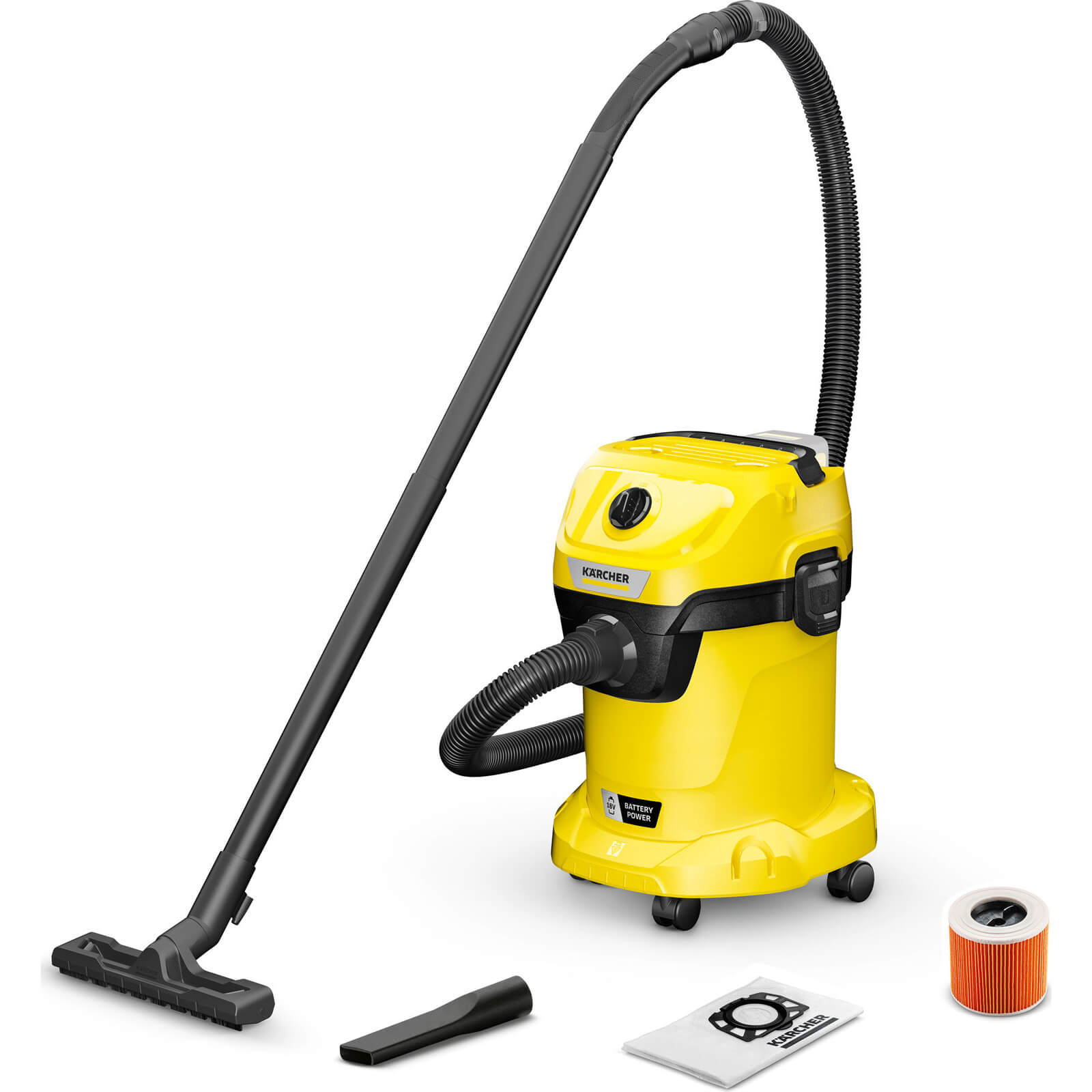Image of Karcher WD 3-18 18v Cordless Wet and Dry Vacuum Cleaner No Batteries No Charger