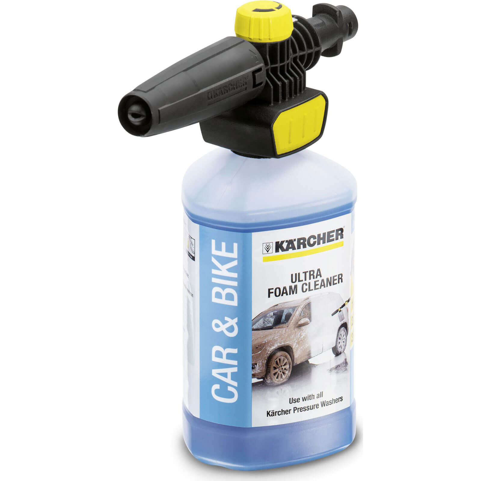 Image of Karcher Plug n Clean Foam Nozzle with Ultra Foam Cleaner for K Pressure Washers 1l