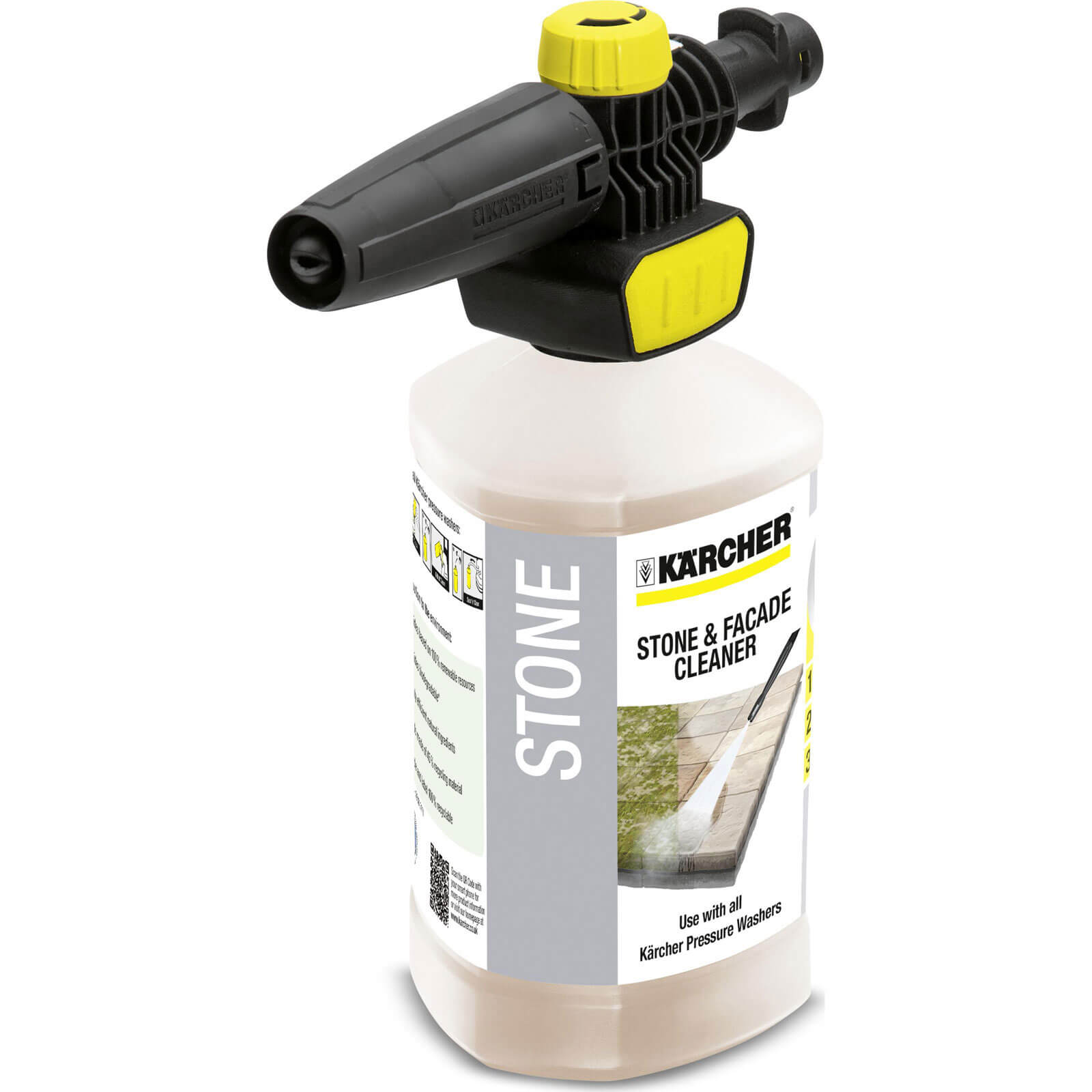 Image of Karcher Plug n Clean Foam Nozzle with Stone Cleaner for K Pressure Washers 1l