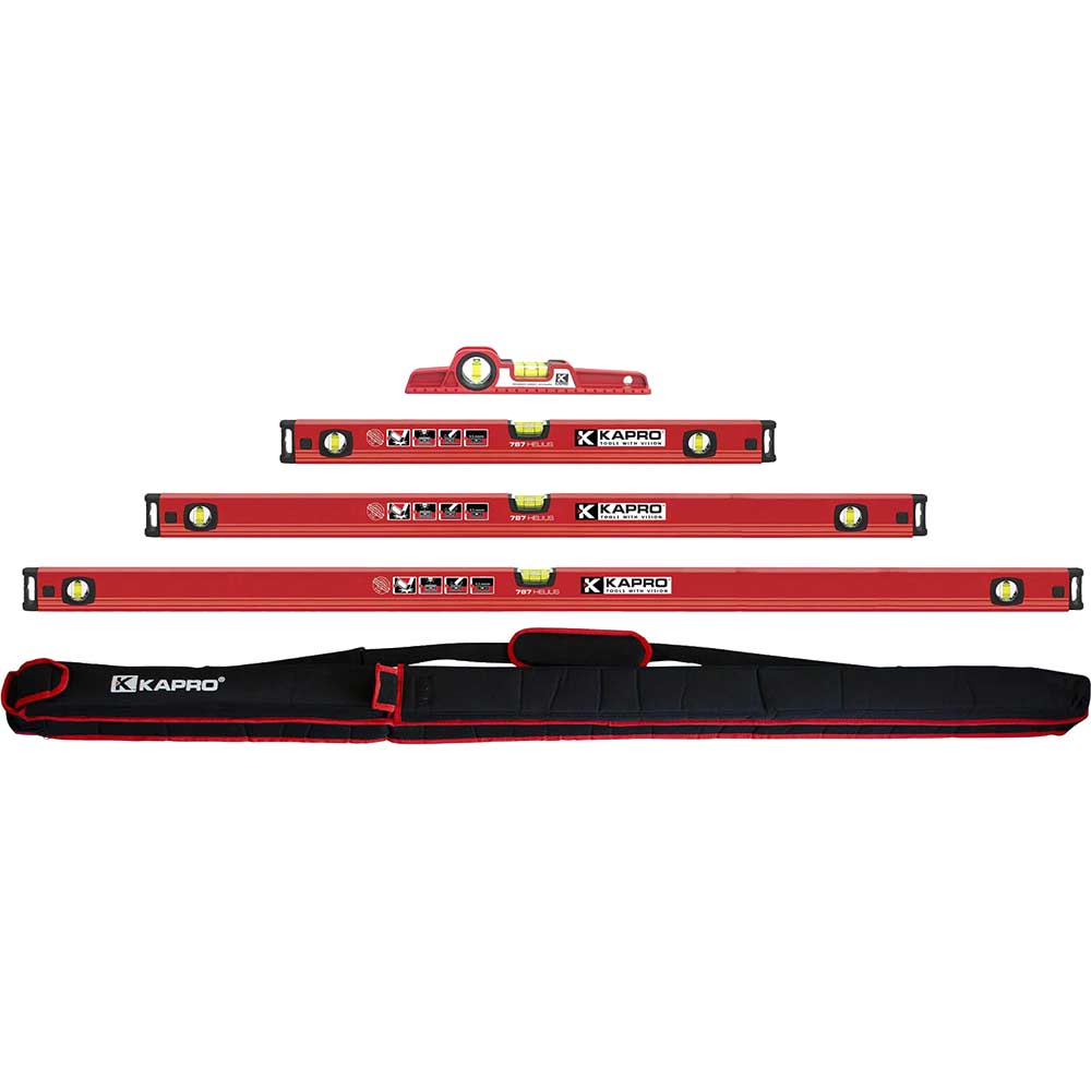 Kapro 787 Series 4 Piece Spirit Level Set and Bag