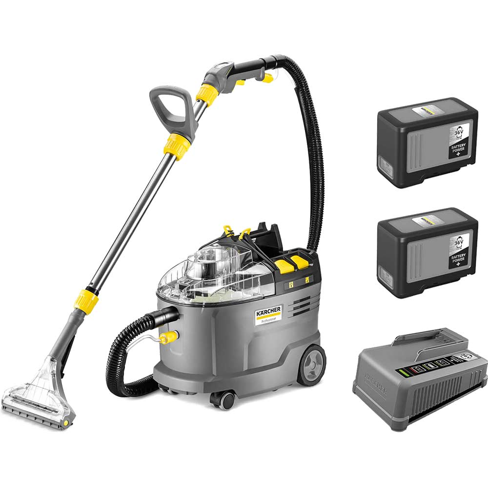 Karcher PUZZI 9/1 BP ADV Professional 36v Cordless Carpet Cleaner 2 x 7.5ah Li-ion Battery Charger