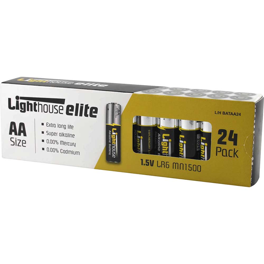 Image of Lighthouse LR6 Extra Long Life AA Alkaline Batteries Pack of 24