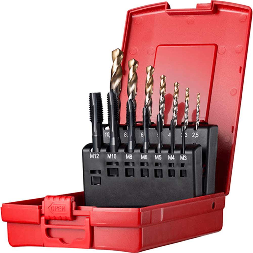 Image of Dormer L113-202 14 Piece HSS E001 Spiral Point Tap & A002 Drill Set
