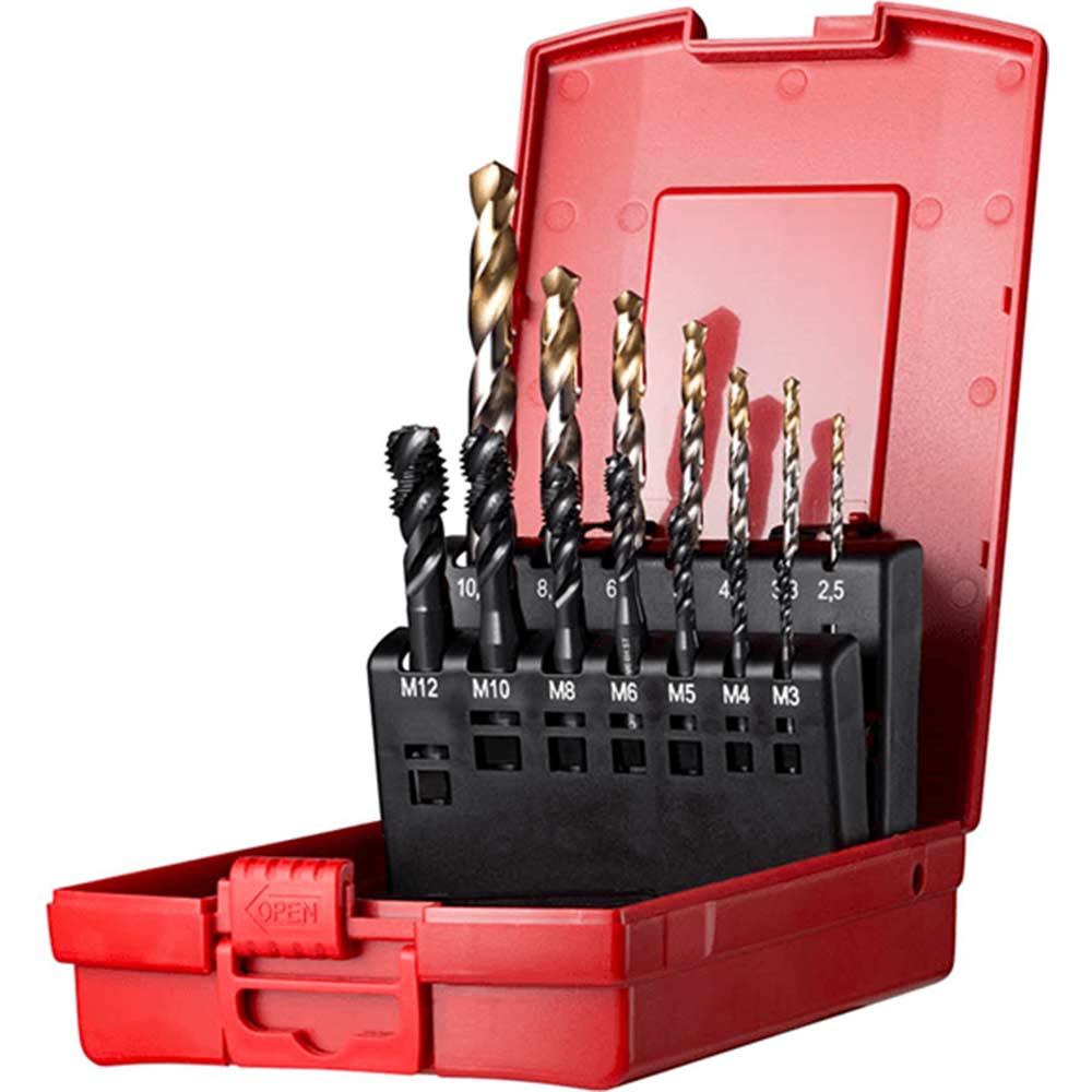 Image of Dormer L113-204 14 Piece HSS E003 Spiral Flute Tap & A002 Drill Set