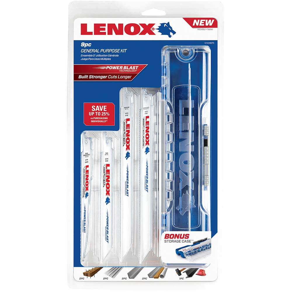 Image of Lenox 9 Piece Reciprocating Sabre Saw Blade Set