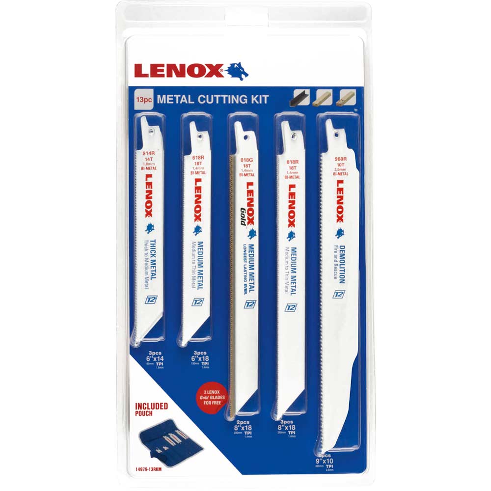 Image of Lenox 13 Piece Metal Cutting Reciprocating Sabre Saw Blade Set