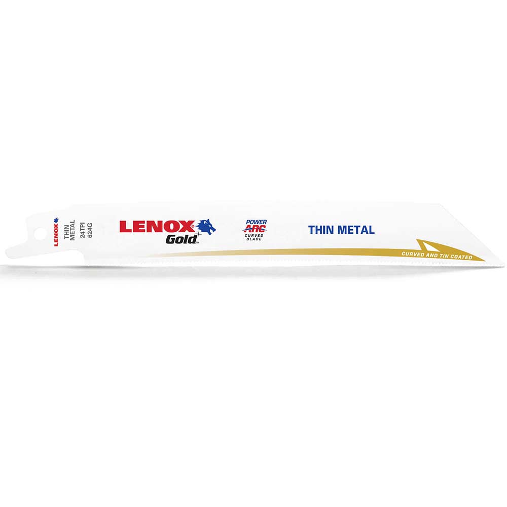 Lenox Gold 24TPI Thin Metal Cutting Reciprocating Sabre Saw Blades 152mm Pack of 5