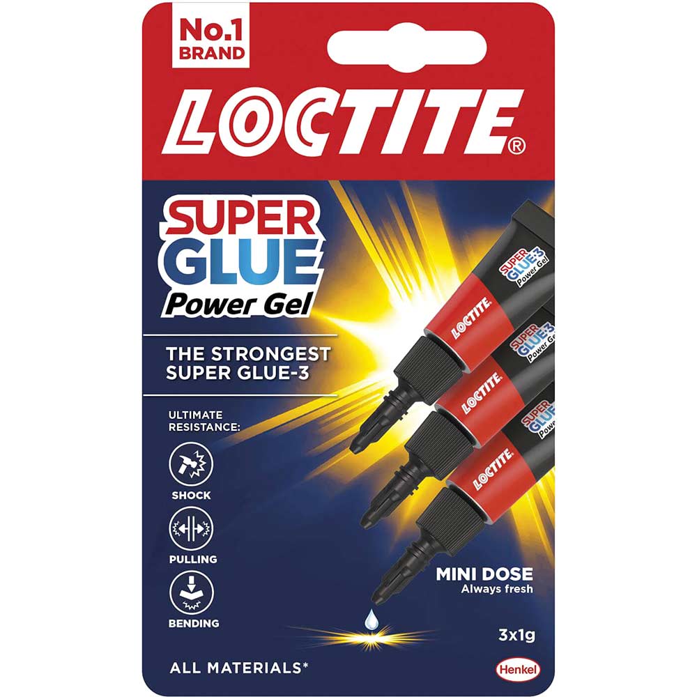 Loctite Super Glue 3 Power Gel Tube 1ml Pack of 3