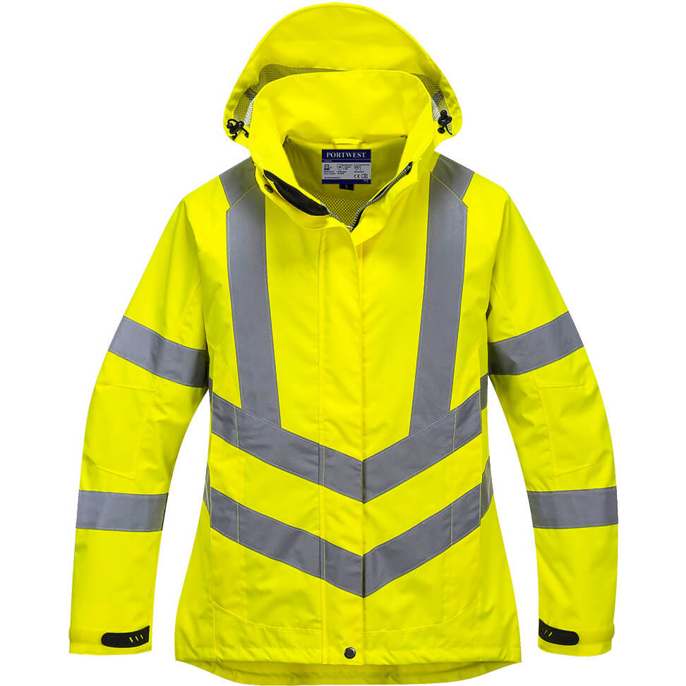 Image of Oxford Weave 300D Ladies Class 3 Hi Vis Jacket Yellow XS