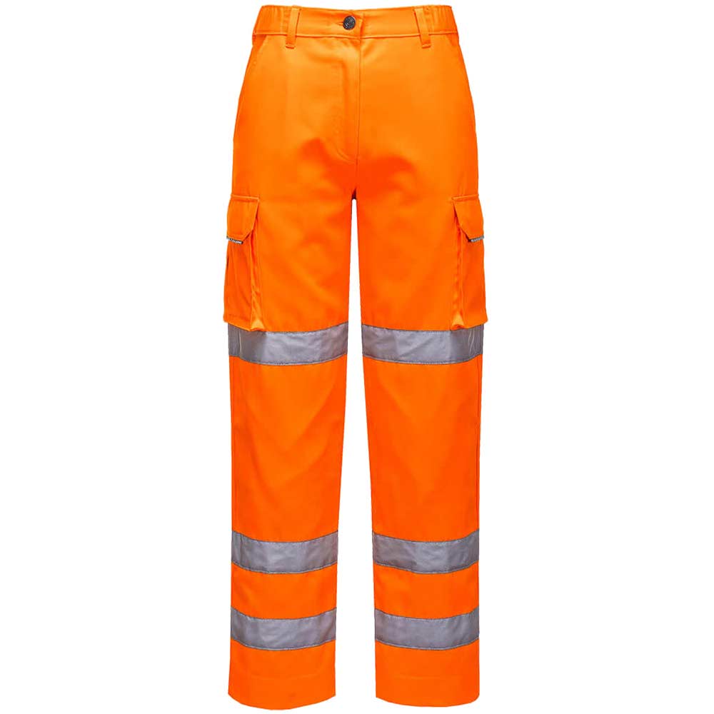 Portwest Womens Three Band Hi Vis Work Trousers Orange XL 31