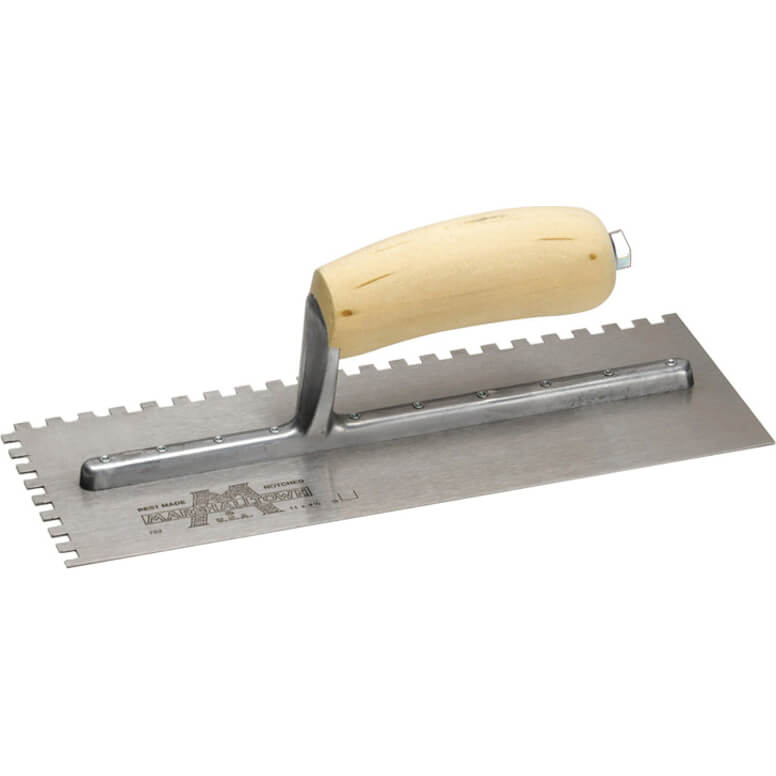 Image of Marshalltown Notched Serrated Plasterers Trowel 1/4"