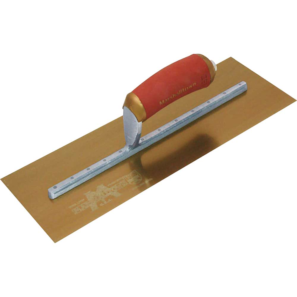 Image of Marshalltown Gold Stainless Steel Pre-Worn Plasterers Trowel 14" 5"