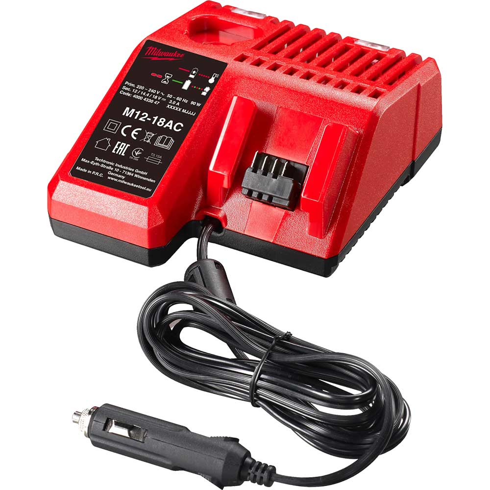 Image of Milwaukee M12-18 AC 12v - 18v In Car Battery Charger 12v